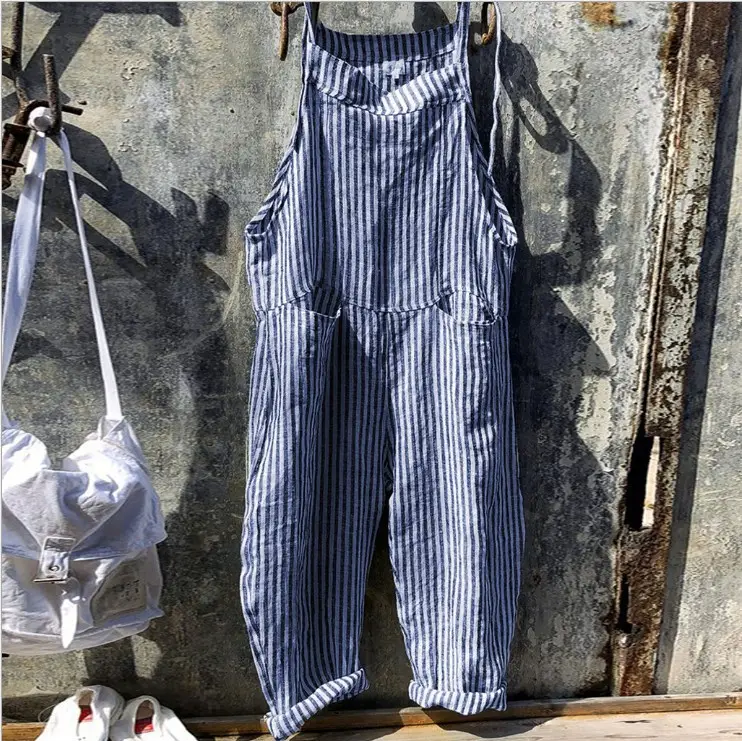 Women's Cotton Bib Pants Casual 2023 Autumn - Image 5
