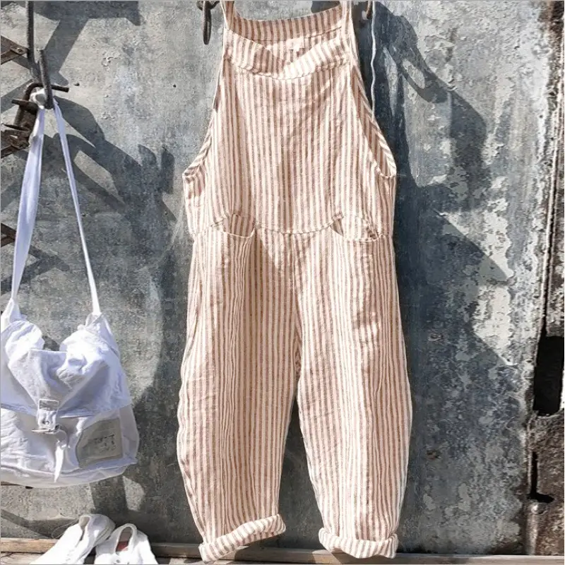 Women's Cotton Bib Pants Casual 2023 Autumn - Image 6