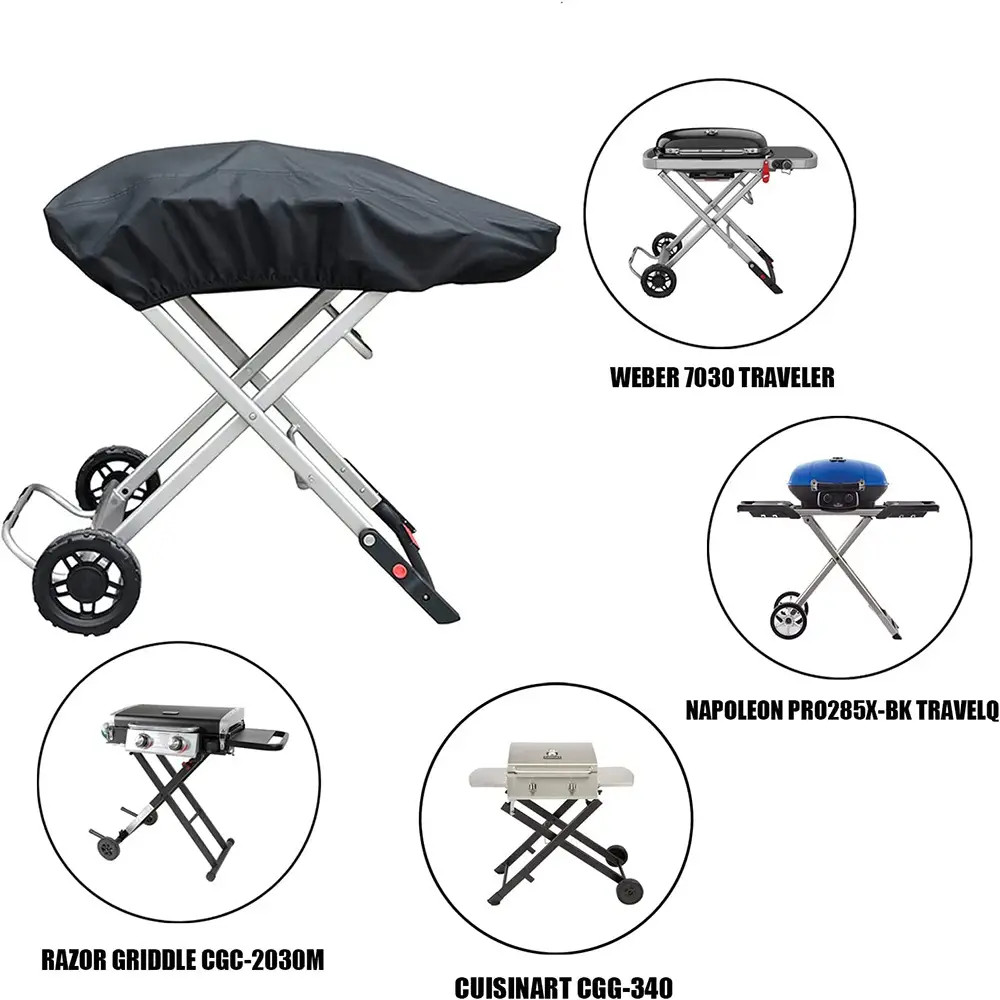 Portable Gas BBQ Cover with Wheels and Traps - Image 5