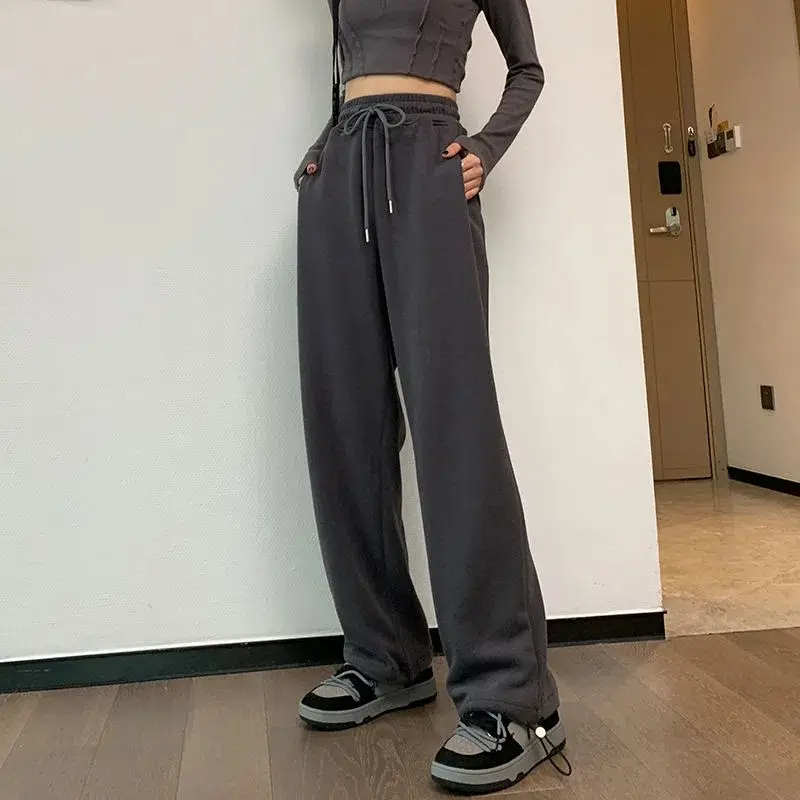 Women's Plus Size Gray Sweatpants with Embroidered Design - Image 2