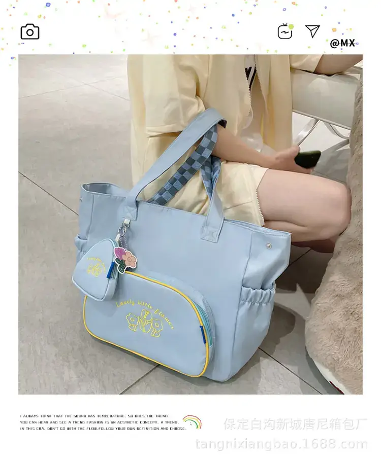 New Large Capacity Student Tutoring Bag Tannier 2022 Artistic Women's Casual Shopping Bag Fashionable Crossbody Bag Trendy — feature 1