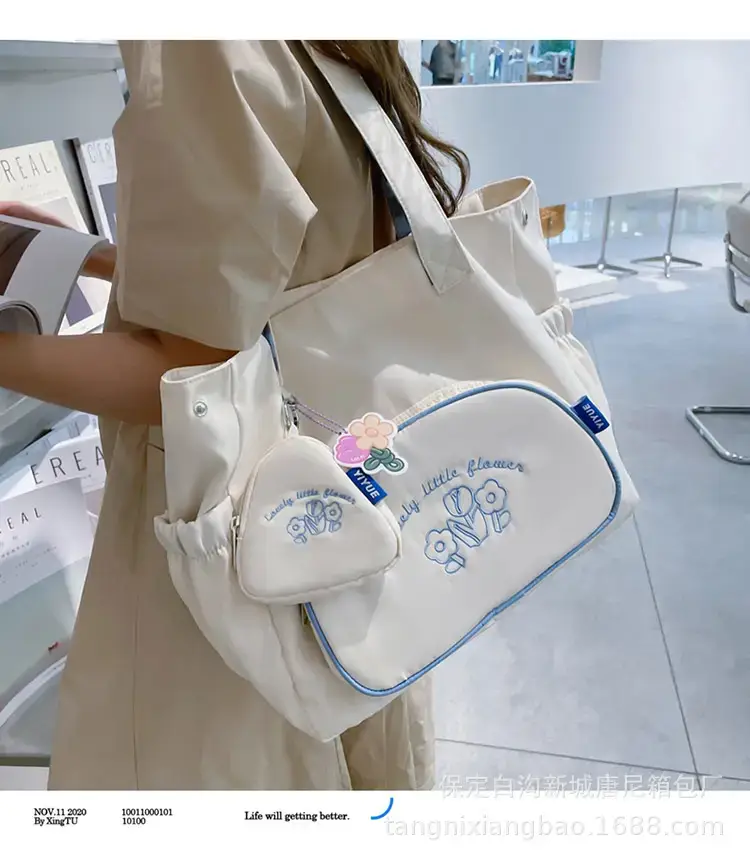 New Large Capacity Student Tutoring Bag Tannier 2022 Artistic Women's Casual Shopping Bag Fashionable Crossbody Bag Trendy — feature 11