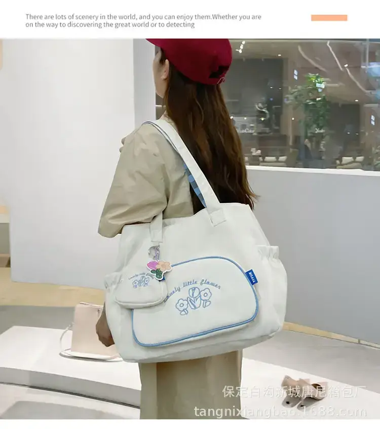 New Large Capacity Student Tutoring Bag Tannier 2022 Artistic Women's Casual Shopping Bag Fashionable Crossbody Bag Trendy — feature 12
