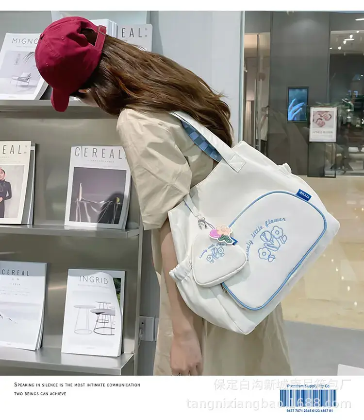 New Large Capacity Student Tutoring Bag Tannier 2022 Artistic Women's Casual Shopping Bag Fashionable Crossbody Bag Trendy — feature 13
