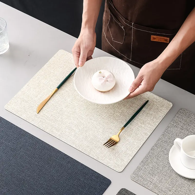 Waterproof Oil-Proof Table Mat Light Gray