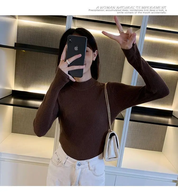 Da Lang Semi-High Collar Sweater Women Winter Pullover — feature 17