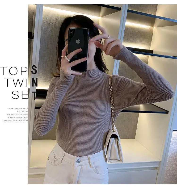 Da Lang Semi-High Collar Sweater Women Winter Pullover — feature 19