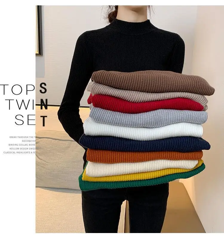 Da Lang Semi-High Collar Sweater Women Winter Pullover — feature 21