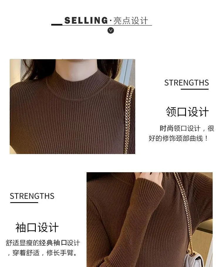 Da Lang Semi-High Collar Sweater Women Winter Pullover — feature 23