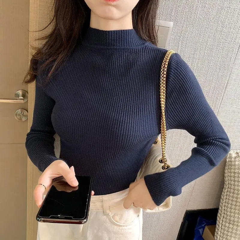 Da Lang Semi-High Collar Sweater Women Winter Pullover - Image 10