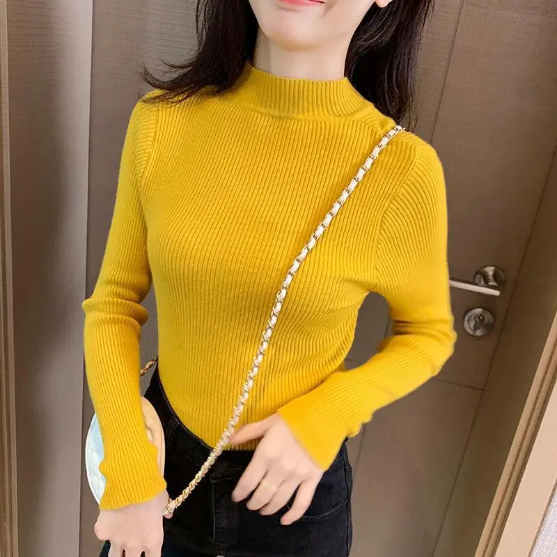Da Lang Semi-High Collar Sweater Women Winter Pullover - Image 7