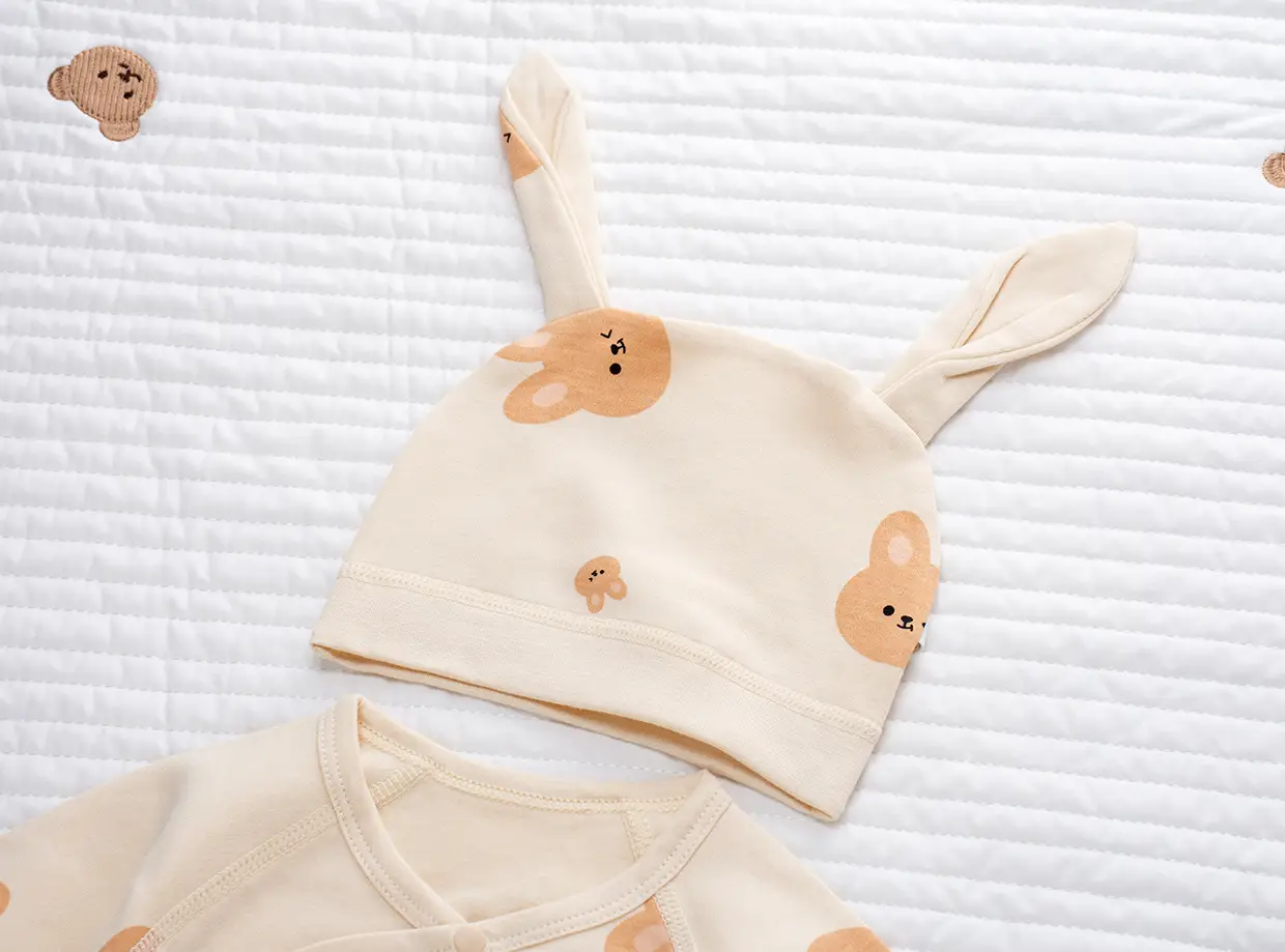 Newborn Half-Back Shirt for Baby, White Rabbit Print, Size 52-59 — feature 20