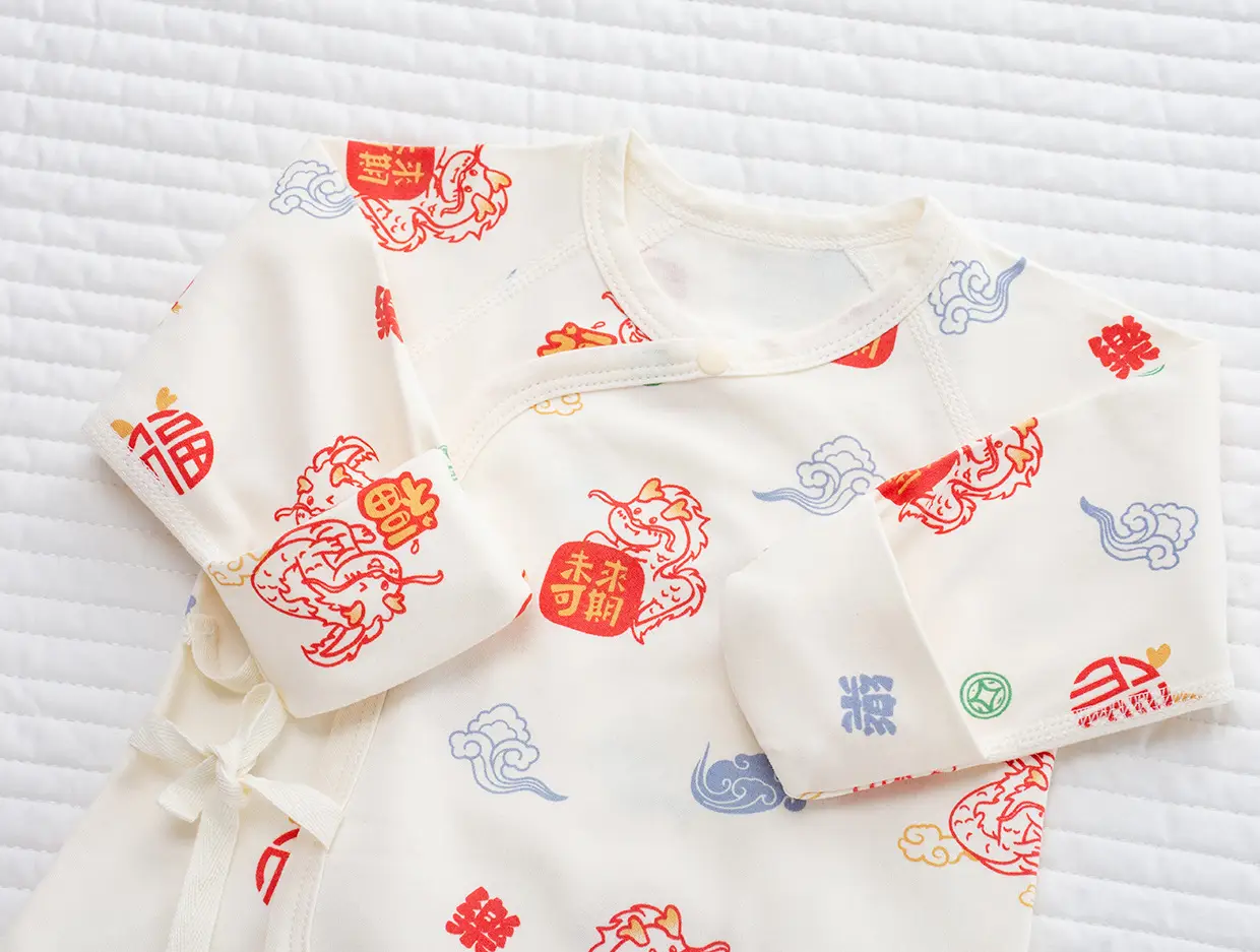 Newborn Half-Back Shirt for Baby, White Rabbit Print, Size 52-59 — feature 48