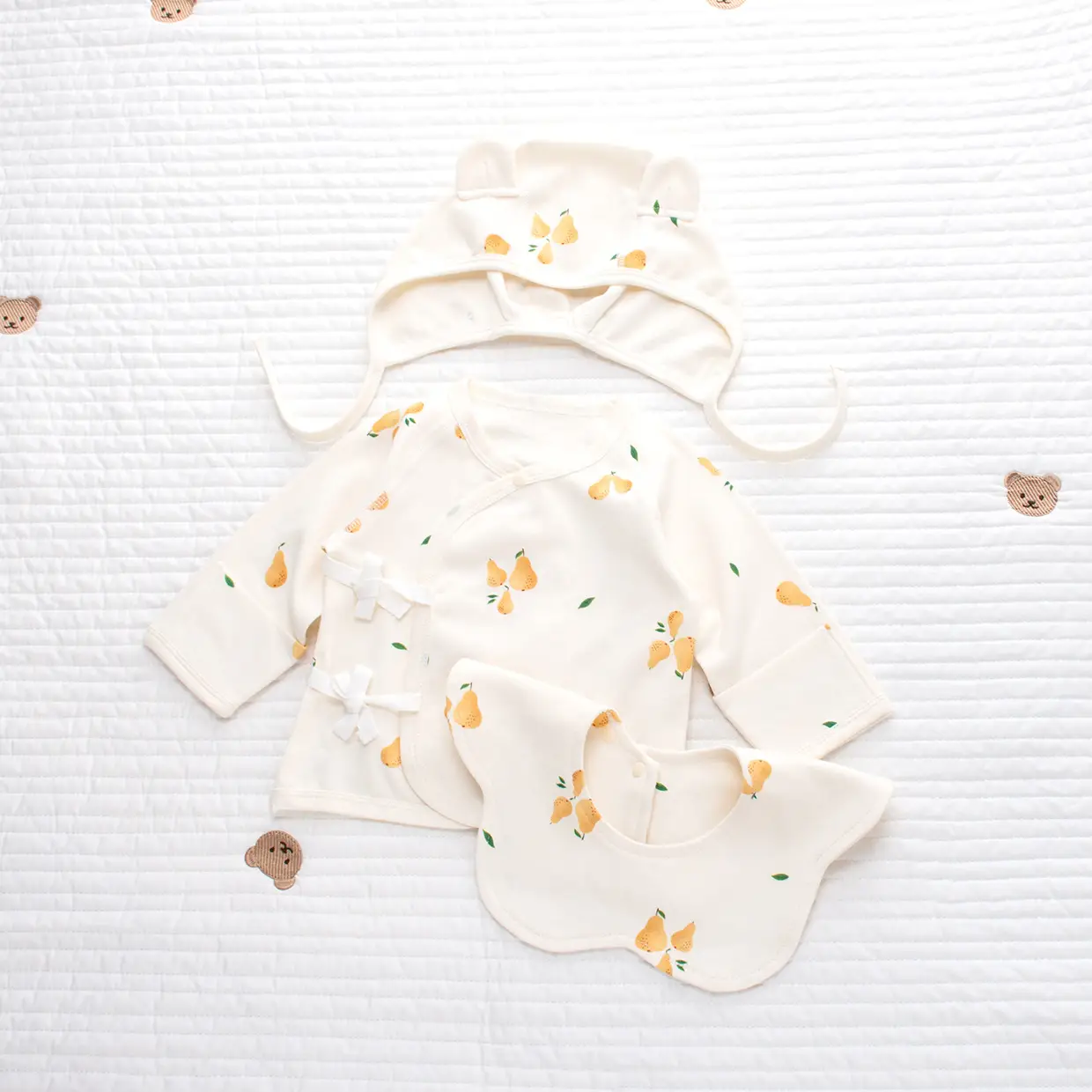 Newborn Half-Back Shirt for Baby, White Rabbit Print, Size 52-59 — feature 28
