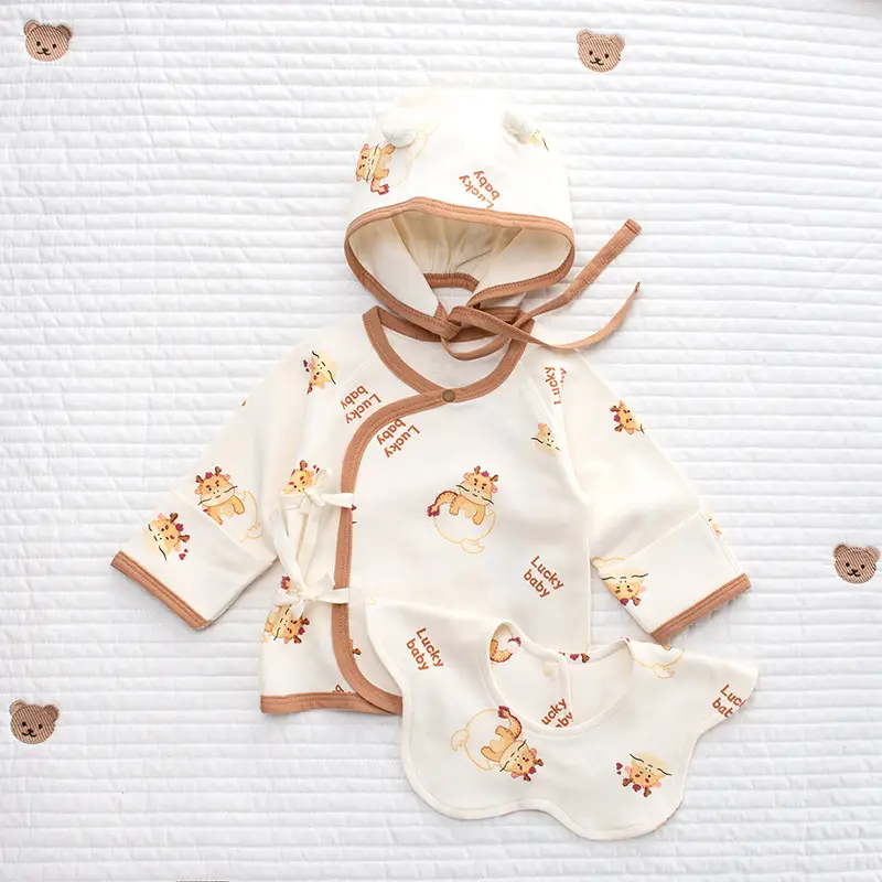 Newborn Half-Back Shirt for Baby, White Rabbit Print, Size 52-59 — feature 45