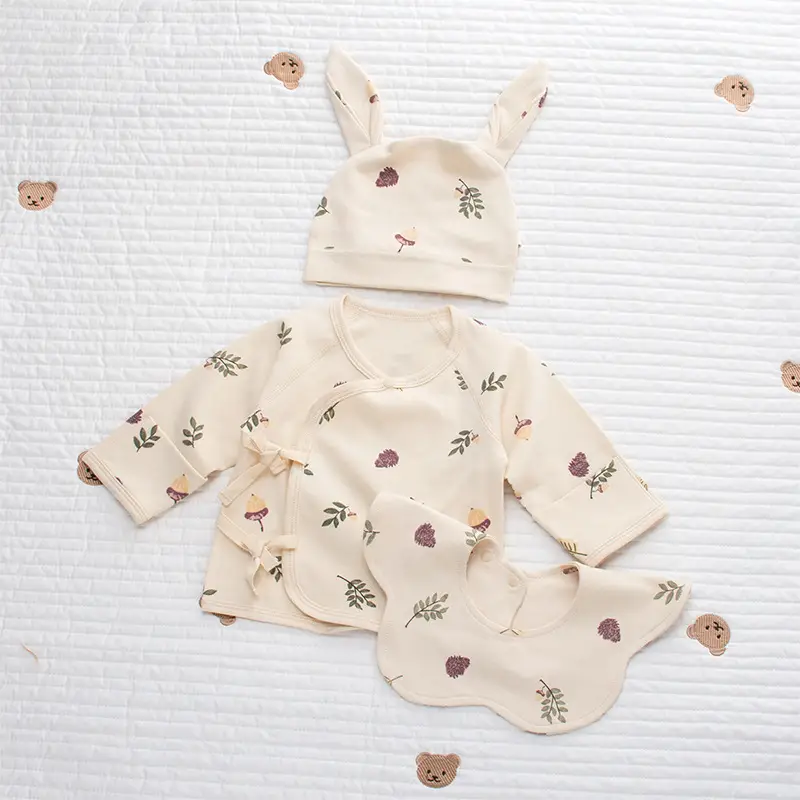 Newborn Half-Back Shirt for Baby, White Rabbit Print, Size 52-59 - Image 8