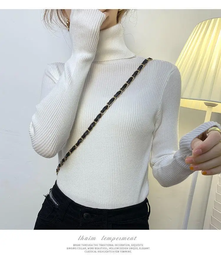 Brown Turtleneck Knitwear Women Large Winter Wear — feature 10