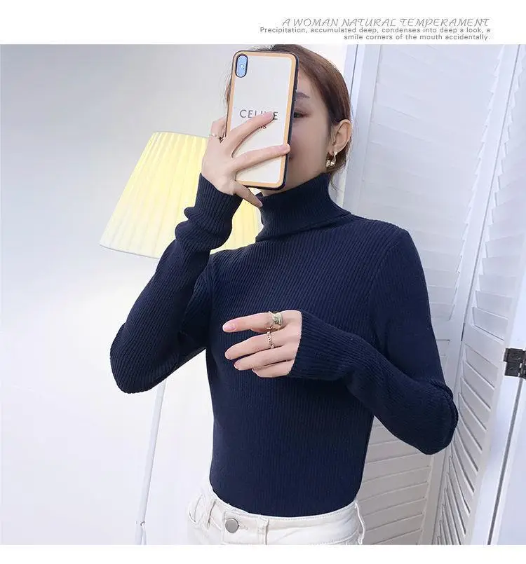 Brown Turtleneck Knitwear Women Large Winter Wear — feature 13