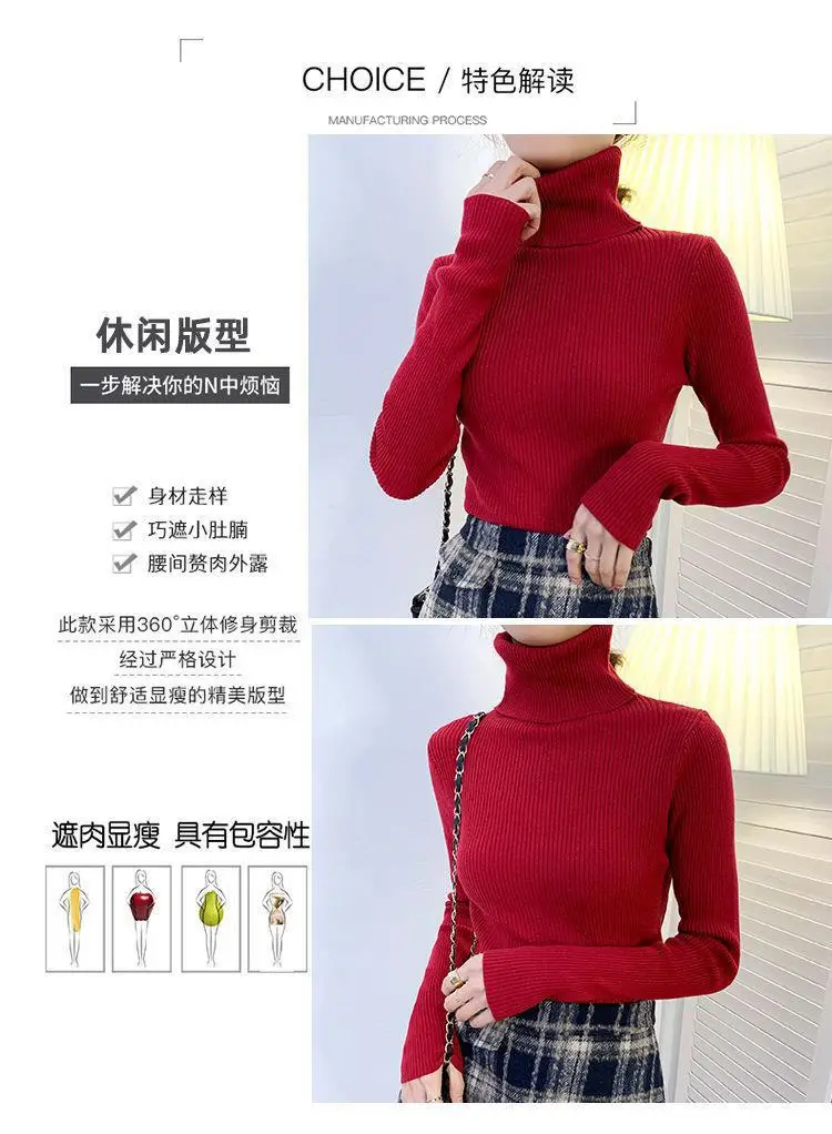 Brown Turtleneck Knitwear Women Large Winter Wear — feature 14