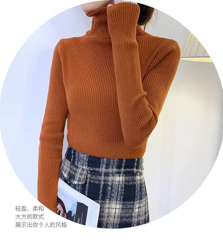 Brown Turtleneck Knitwear Women Large Winter Wear — feature 15