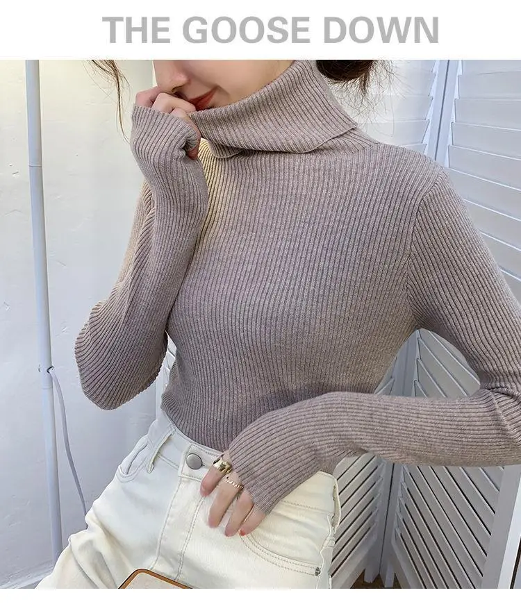 Brown Turtleneck Knitwear Women Large Winter Wear — feature 18