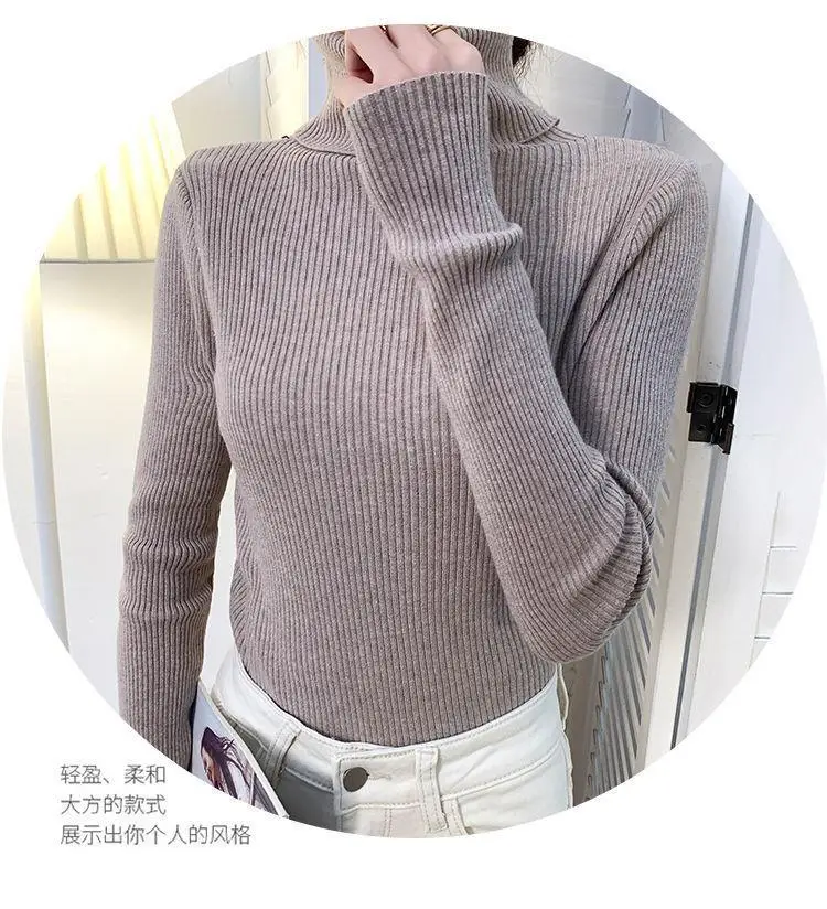 Brown Turtleneck Knitwear Women Large Winter Wear — feature 19