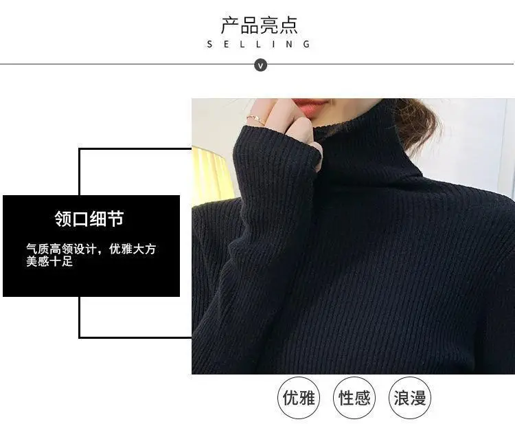 Brown Turtleneck Knitwear Women Large Winter Wear — feature 6