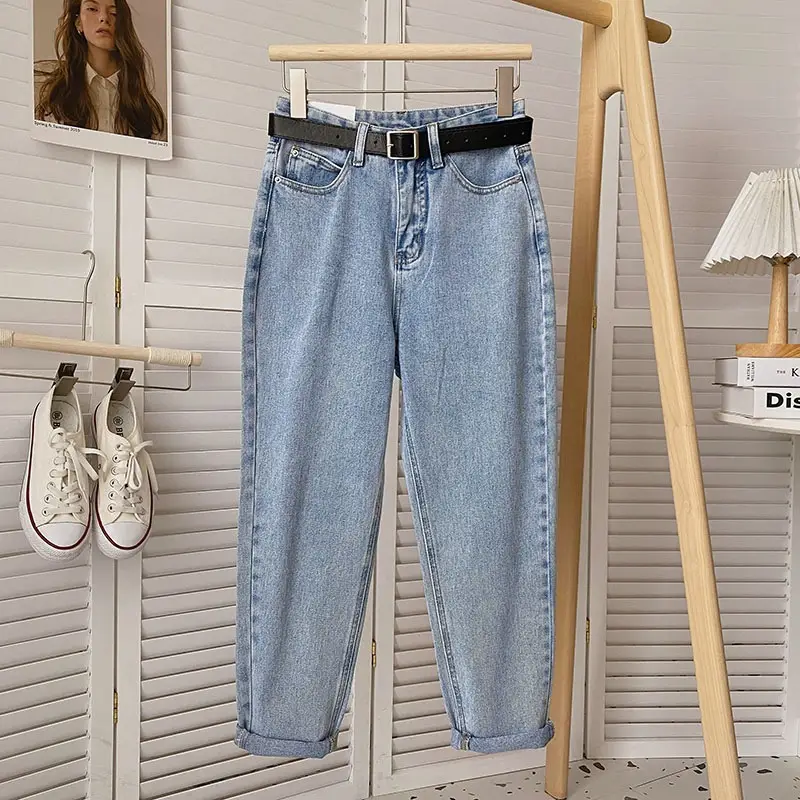 Women Radish Pants Black High Waist Loose Fit