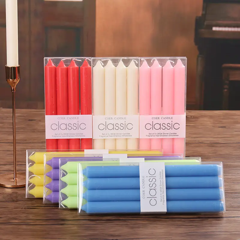 Wholesale from the Source Factory: Smokeless Colored Stick Candles, Wedding Favors, Long Stick Candles, Hotel Decorations, Birthday, Ins Style