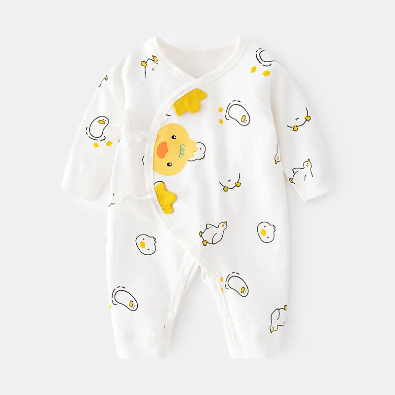 Newborn Cotton Bib with Yellow Duck Print - Image 5