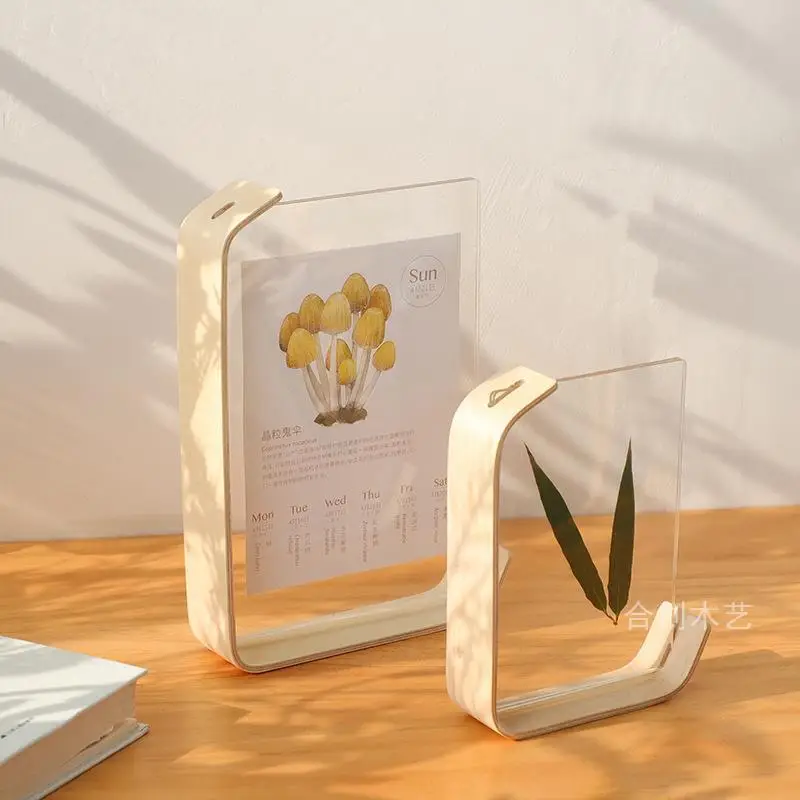 2024 Desk Calendar Casual Desktop Ornament Calendar Creative Double-Sided Acrylic 68inch Plant Specimen Photo Frame Wholesale