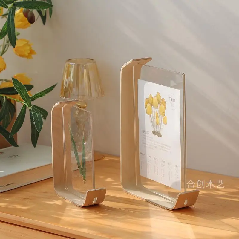 2024 Desk Calendar Casual Desktop Ornament Calendar Creative Double-Sided Acrylic 68inch Plant Specimen Photo Frame Wholesale