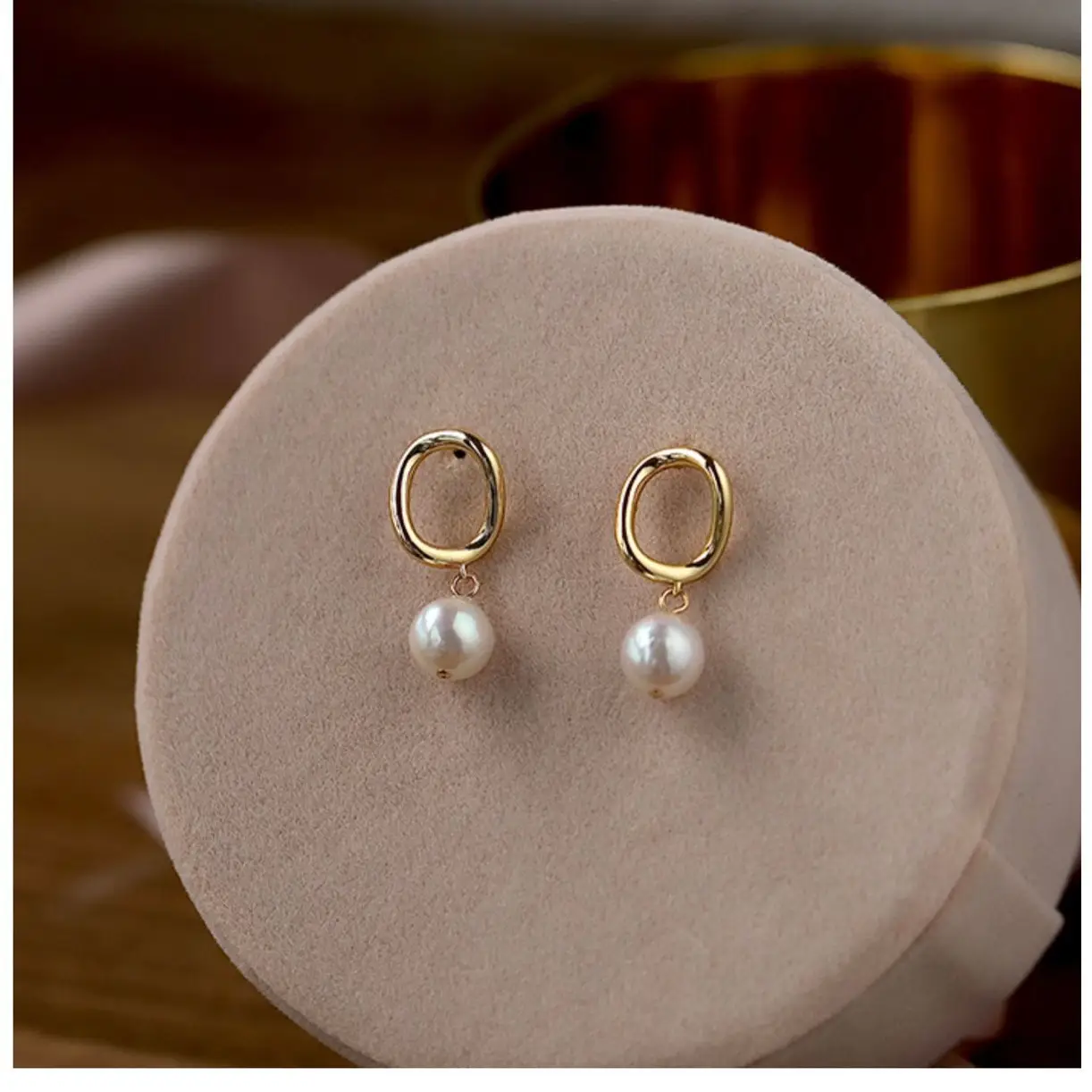 Gold Plated Pearl Drop Earrings for Women