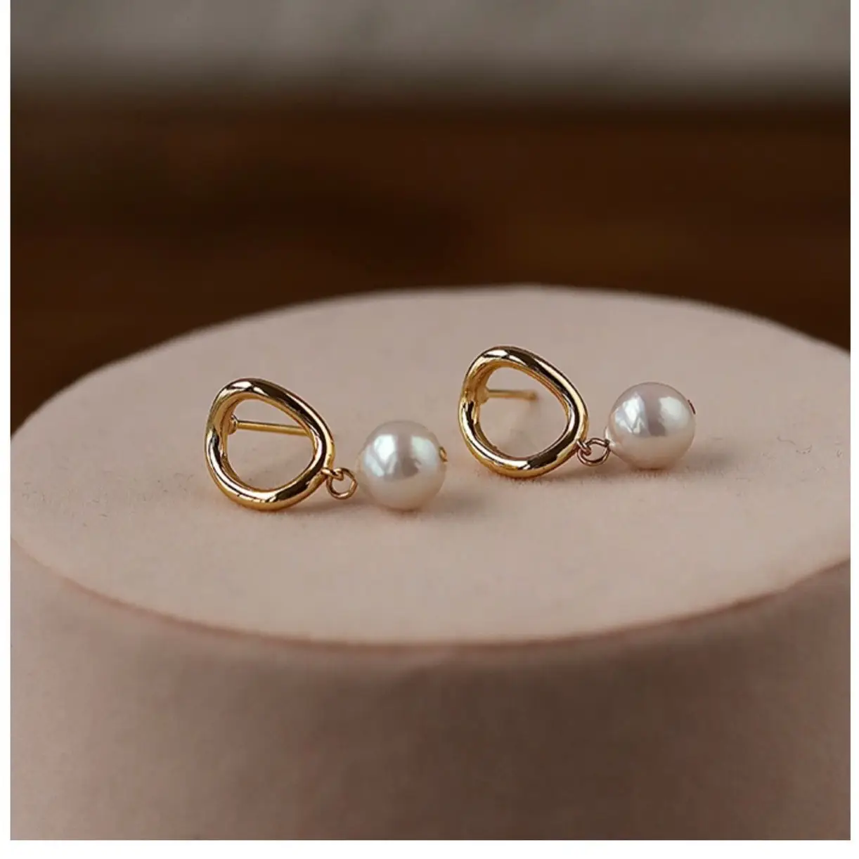 Gold Plated Pearl Drop Earrings for Women