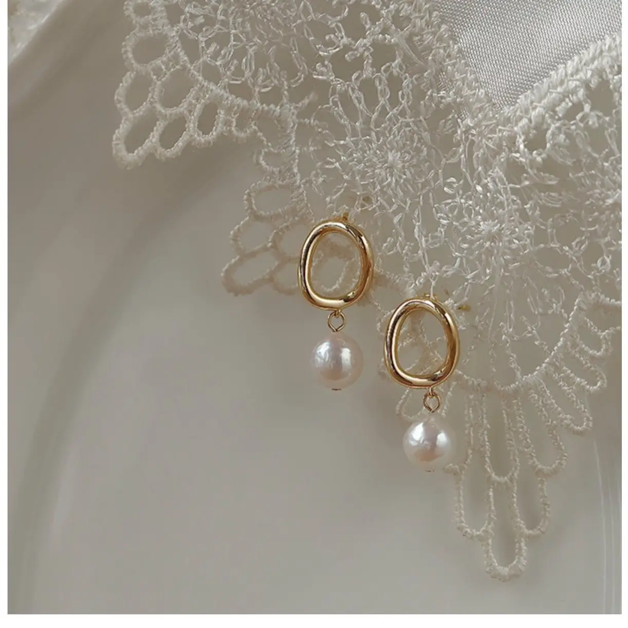 Gold Plated Pearl Drop Earrings for Women