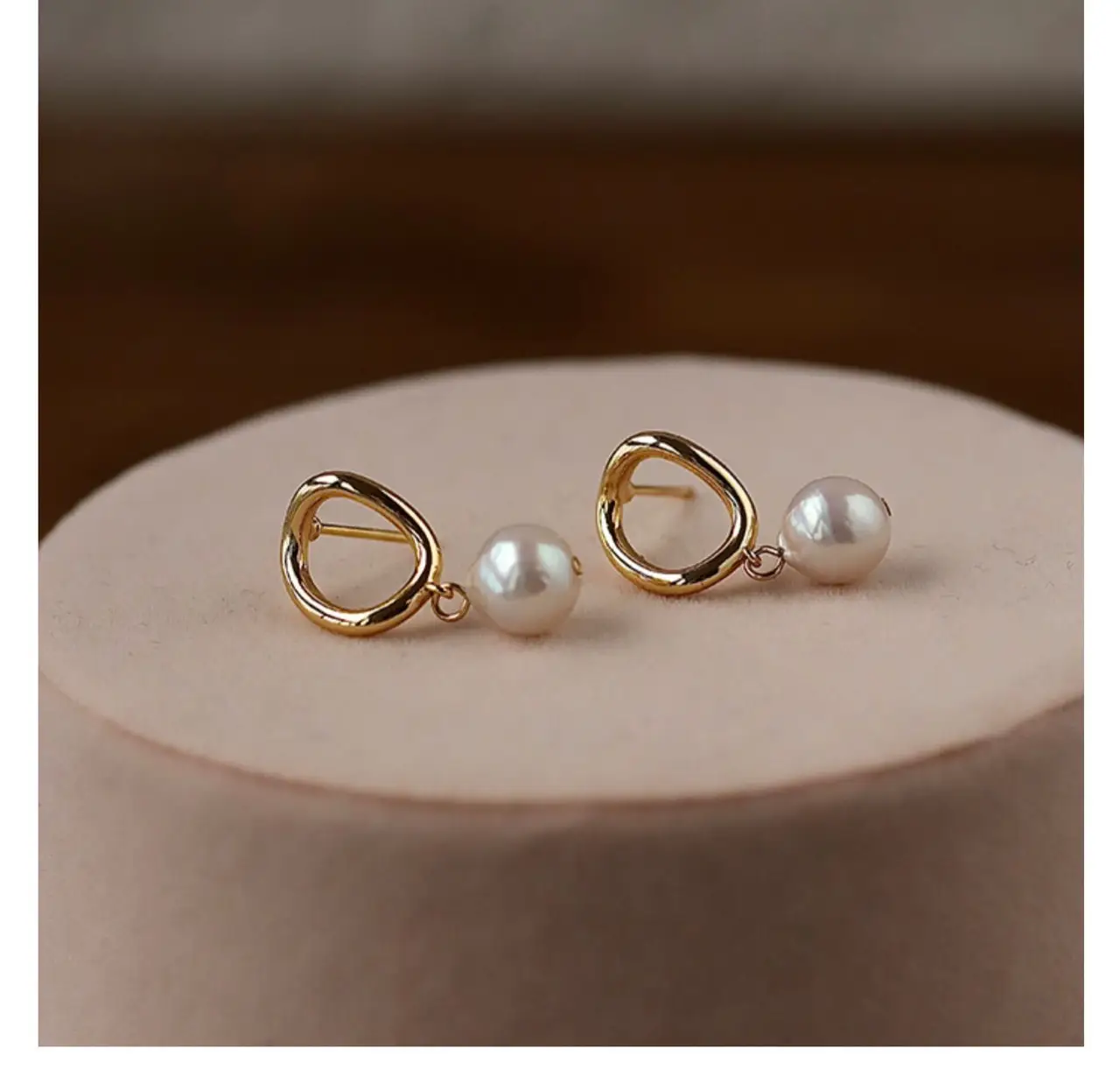 Gold Plated Pearl Drop Earrings for Women — feature 3