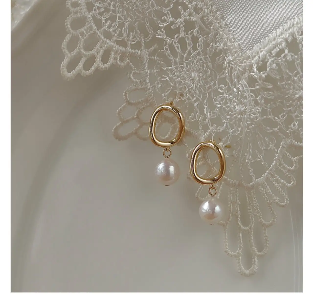 Gold Plated Pearl Drop Earrings for Women — feature 4