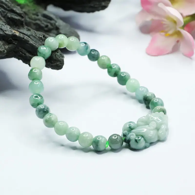 Guan Yu Jade Bracelet with Pixiu & Floating Flowers Design — feature 11