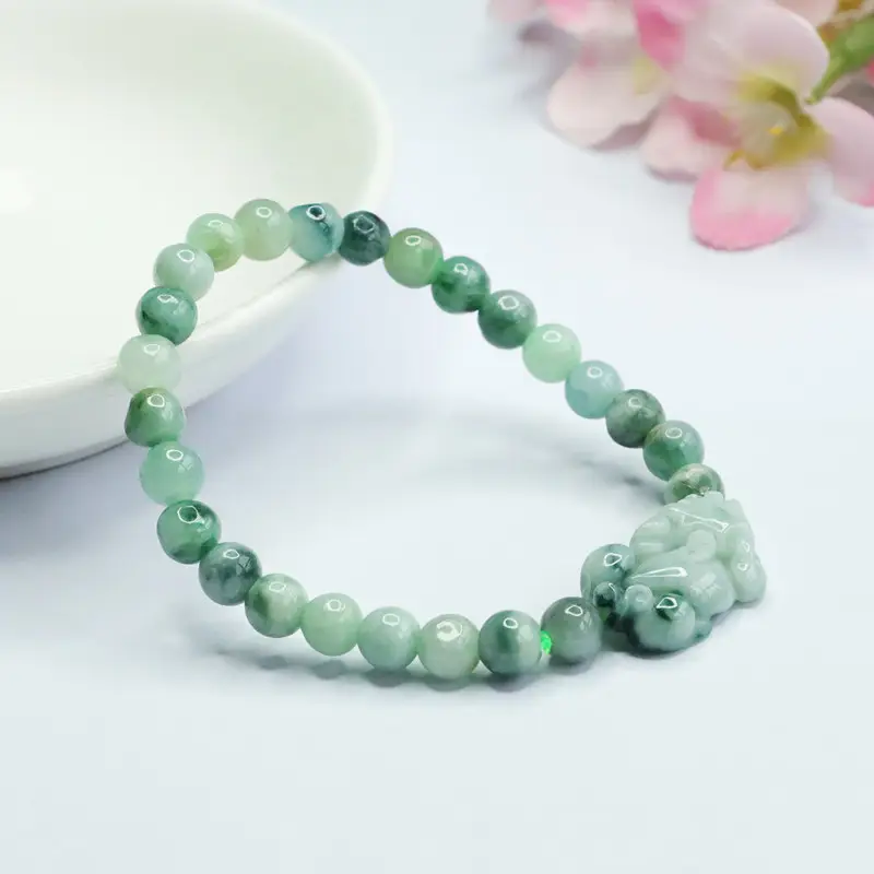 Guan Yu Jade Bracelet with Pixiu & Floating Flowers Design — feature 8