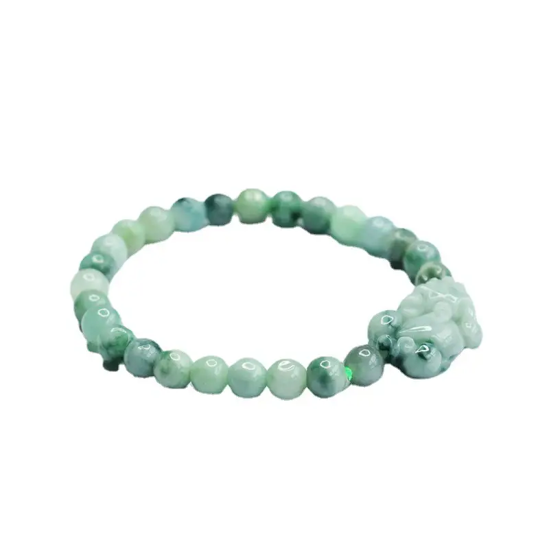 Guan Yu Jade Bracelet with Pixiu & Floating Flowers Design - Image 5