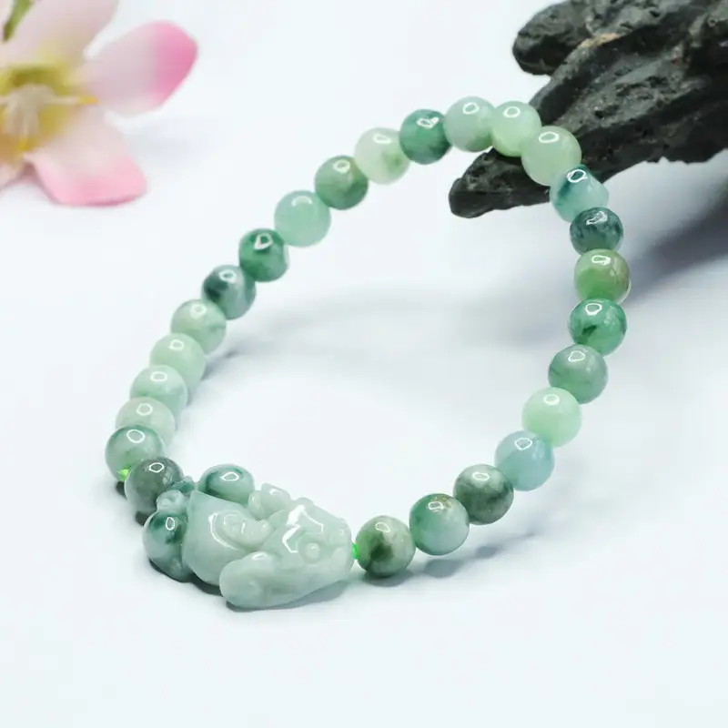 Guan Yu Jade Bracelet with Pixiu & Floating Flowers Design — feature 10