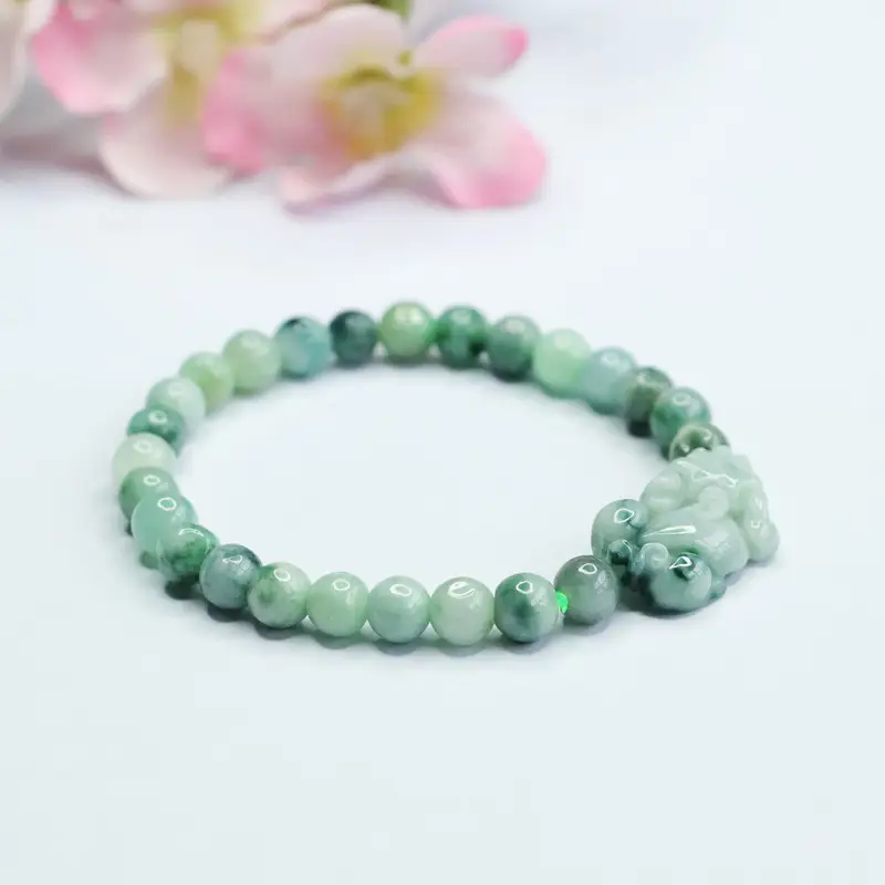 Guan Yu Jade Bracelet with Pixiu & Floating Flowers Design — feature 4