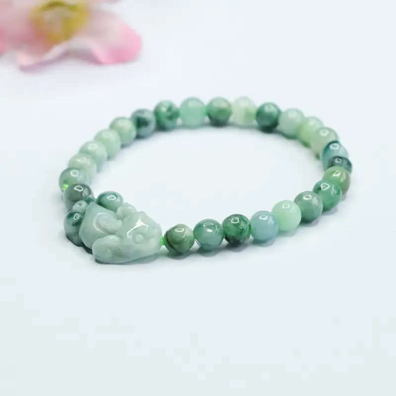 Guan Yu Jade Bracelet with Pixiu & Floating Flowers Design — feature 5