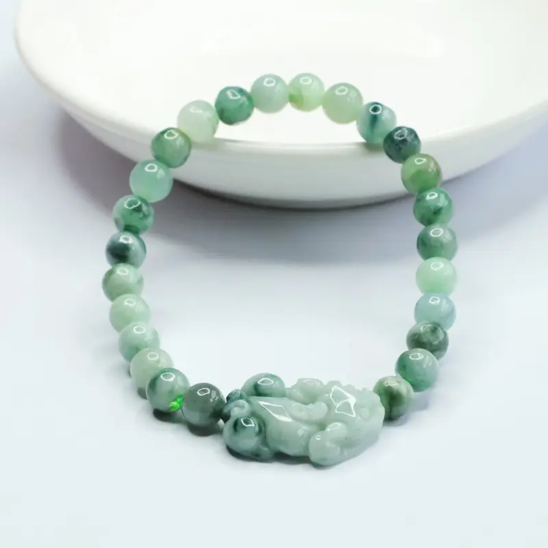 Guan Yu Jade Bracelet with Pixiu & Floating Flowers Design — feature 6