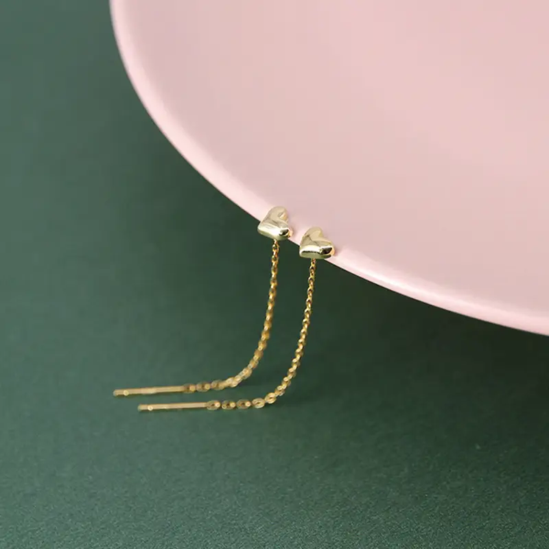 Gold Heart Ear Tails Earrings for Women 2022 Fashion - Image 6