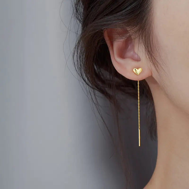 Gold Heart Ear Tails Earrings for Women 2022 Fashion - Image 8
