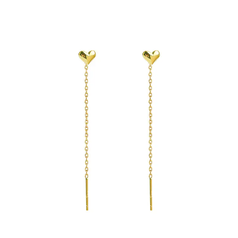 Gold Heart Ear Tails Earrings for Women 2022 Fashion - Image 9