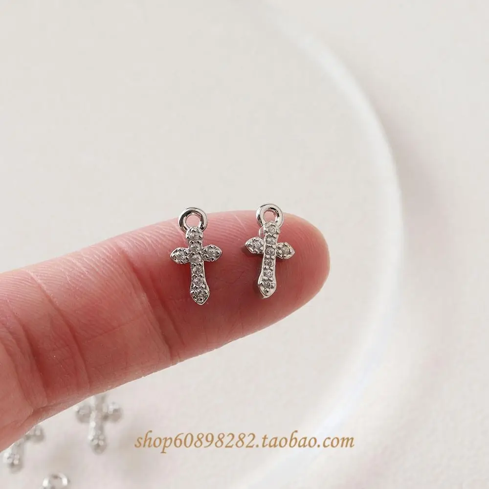 14K Gold Plated Cross Pendant with Zircon Crystal - Image 6