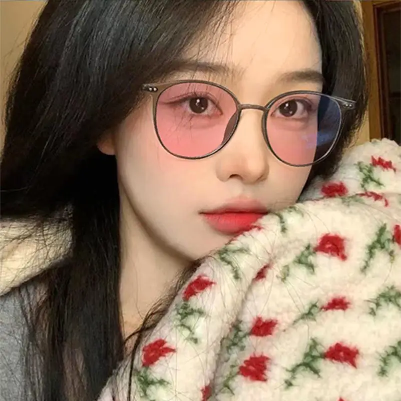 Women Color-Changing Myopia Glasses Anti-Blue Light Korean Style