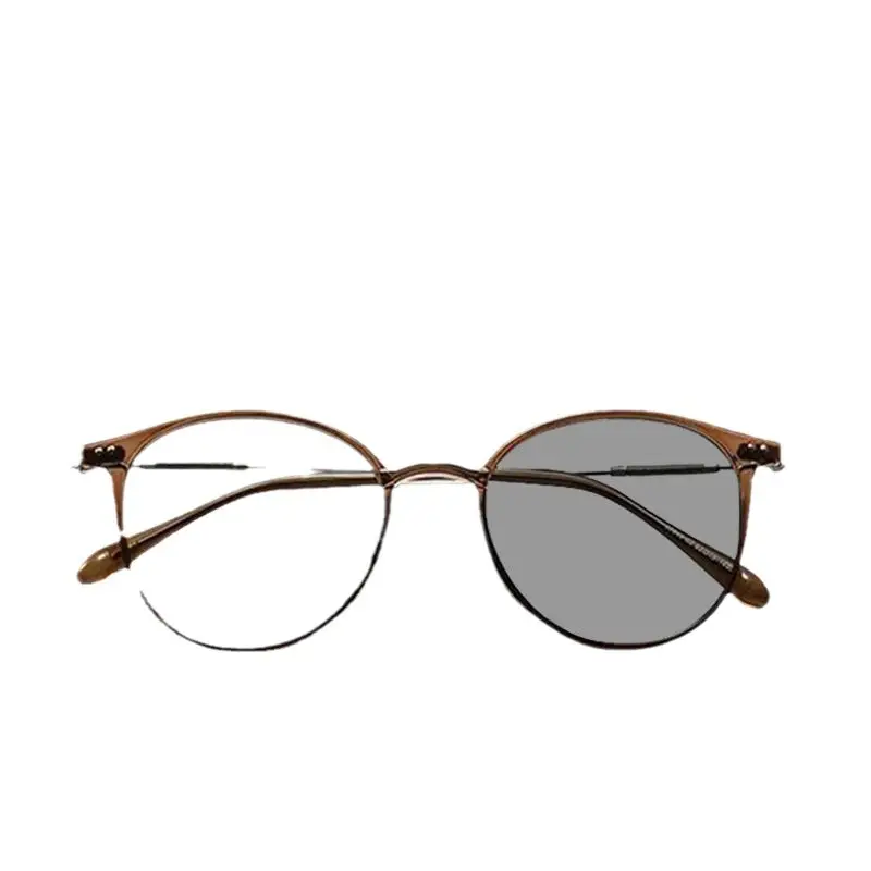Women Color-Changing Myopia Glasses Anti-Blue Light Korean Style